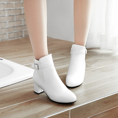 Women's Middle Heel Short Boots