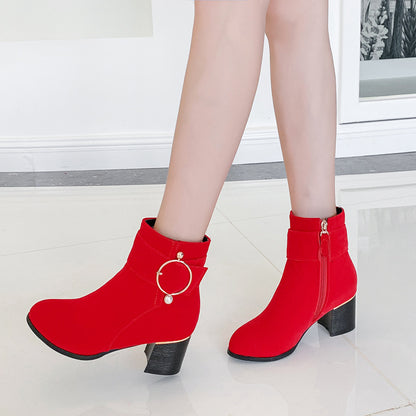 Women's Thick Heel Short Boots