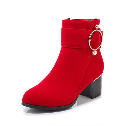 Women's Thick Heel Short Boots