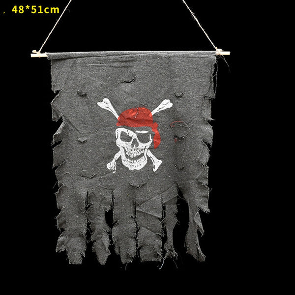 Halloween Flags with Pirate Pattern Banner Festival Home Decoration – Shoeu