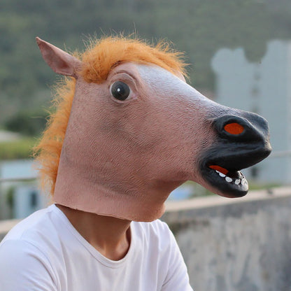 Horse Head Latex Mask for Halloween Masquerade Parties Cosplay Gadget