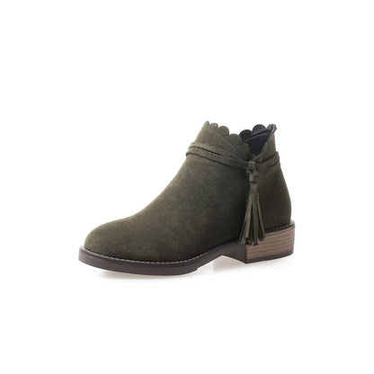 Women Zip Suede Short Boots Shoes Woman