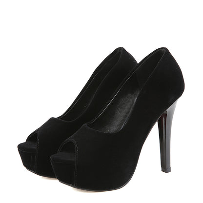 Women Peep Toe High Heels Platform Pumps