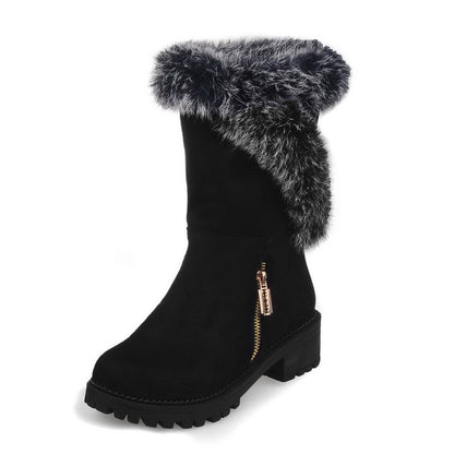 Women Mid Heel Mid Calf Snow Boots