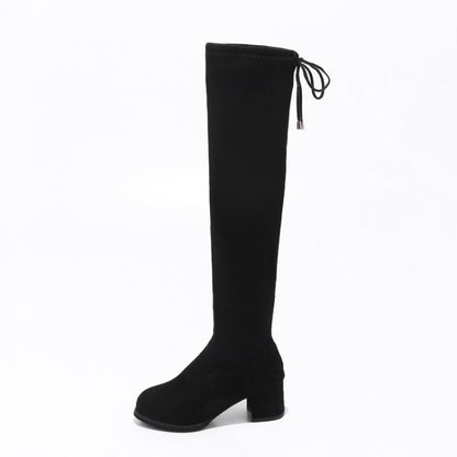 Women Suede High Heel Knee High Boots