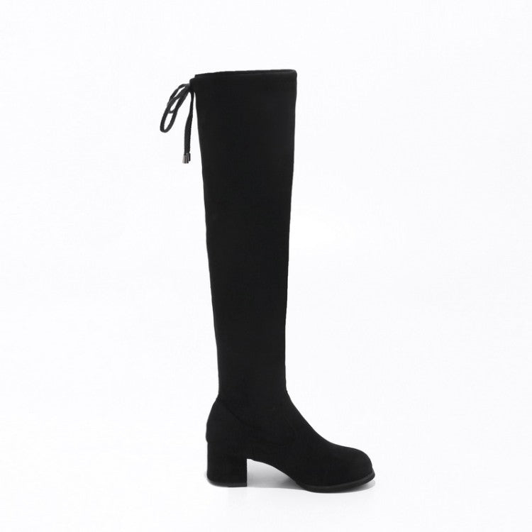 Women Suede High Heel Knee High Boots