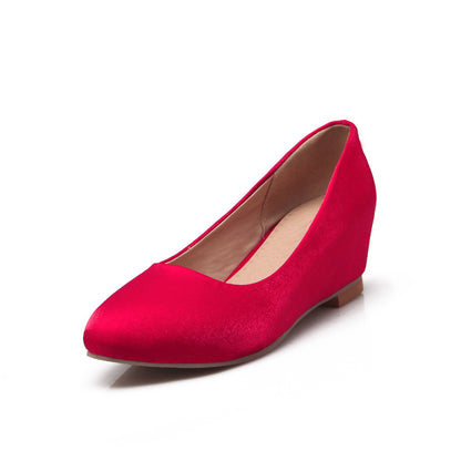 Women Suede Wedge Heel Pumps