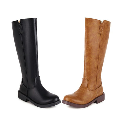 Women Low Heels Knee High Boots