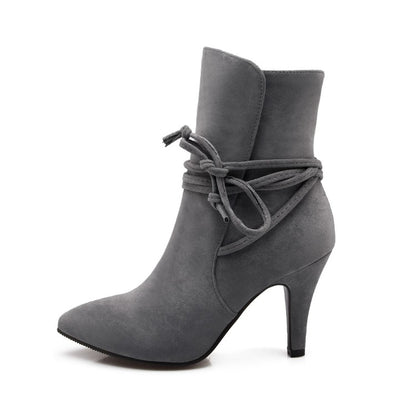 Women Knot High Heels Short Boots