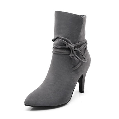 Women Knot High Heels Short Boots