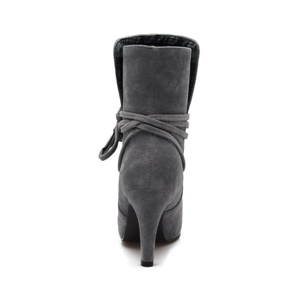 Women Knot High Heels Short Boots