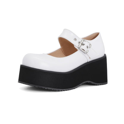 Women Mary Jane Platform Wedge Heels Shoes