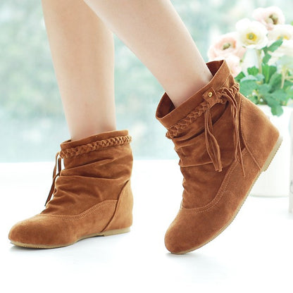 Suede Ankle Boots Wedges Women Shoes