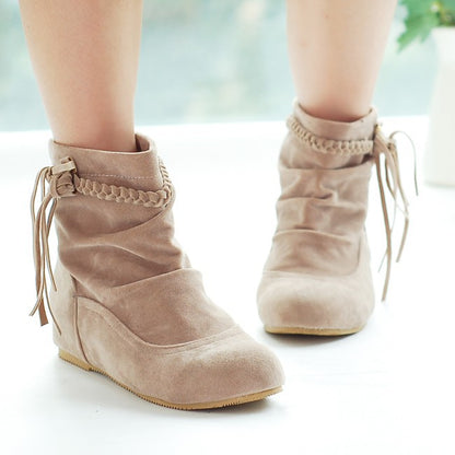 Suede Ankle Boots Wedges Women Shoes