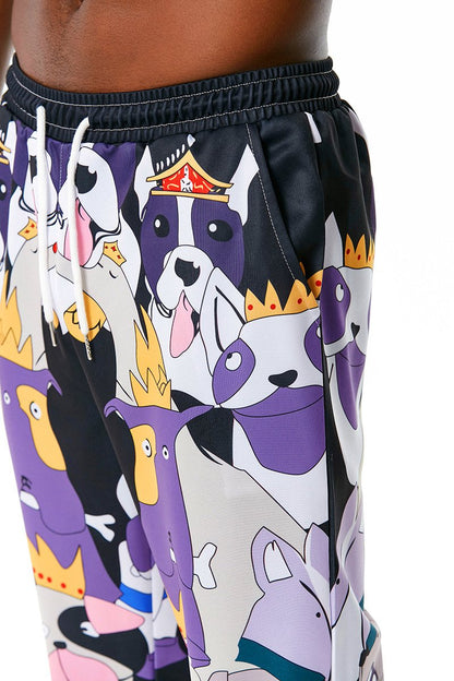 Men's 3D Cartoon Doggy Graffiti Printing Casual Sports Jogger Pants