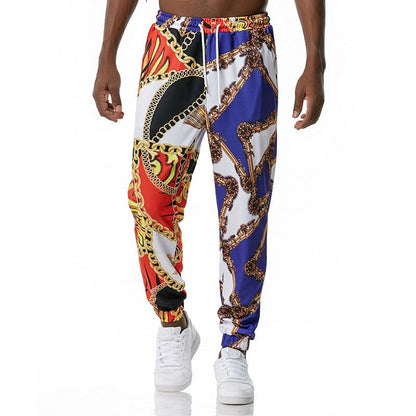 Men's 3D Royal Style Chain Retro Printing Casual Sports Jogger Pants