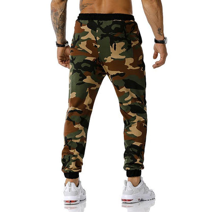 Men's Split Joint Camouflage Out Door Sports Workout Football Training Jogger Pants