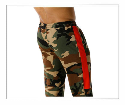 Men's Split Joint Camouflage Out Door Sports Football Training Workout Jogger Pants