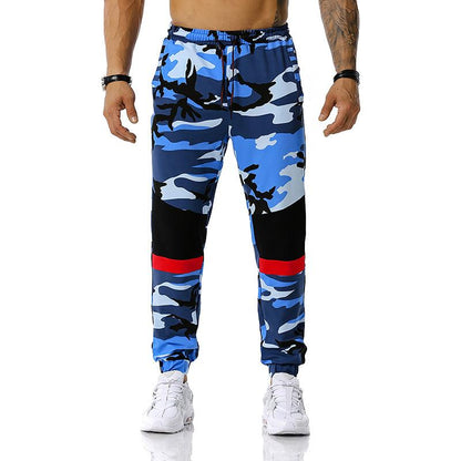 Men's Split Joint Camouflage Out Door Sports Football Training Workout Jogger Pants