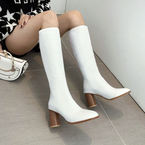 Women Zip High Heels Knee High Boots