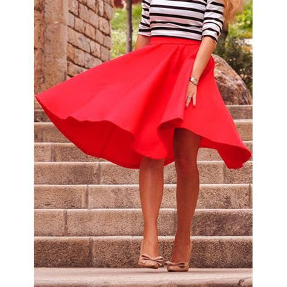 All-matched Dip Hem Umbrella Women Skirts