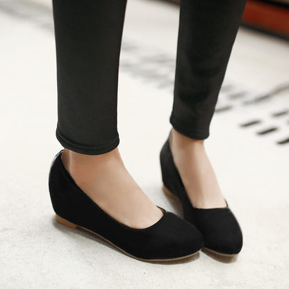 Women Suede Wedge Heel Pumps