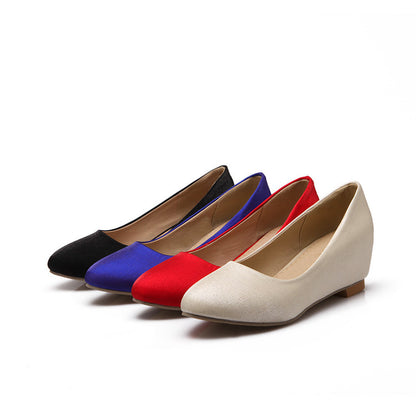 Women Suede Wedge Heel Pumps