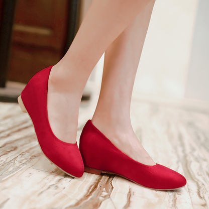 Women Suede Wedge Heel Pumps