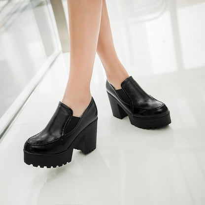 Women Platform Block High Heels