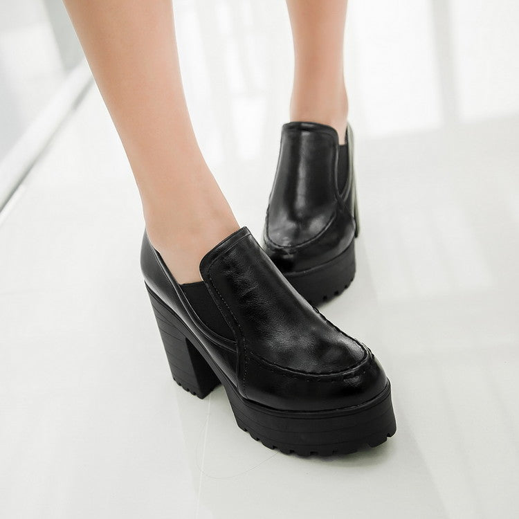 Women Platform Block High Heels