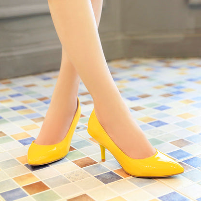 Women Patent Leather High Heel Pumps