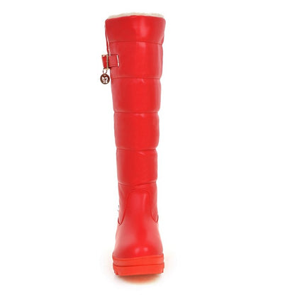 Women Platform Heels Knee High Snow Boots