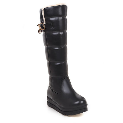 Women Platform Heels Knee High Snow Boots