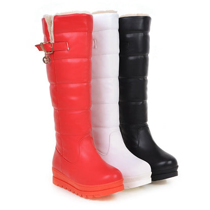 Women Platform Heels Knee High Snow Boots