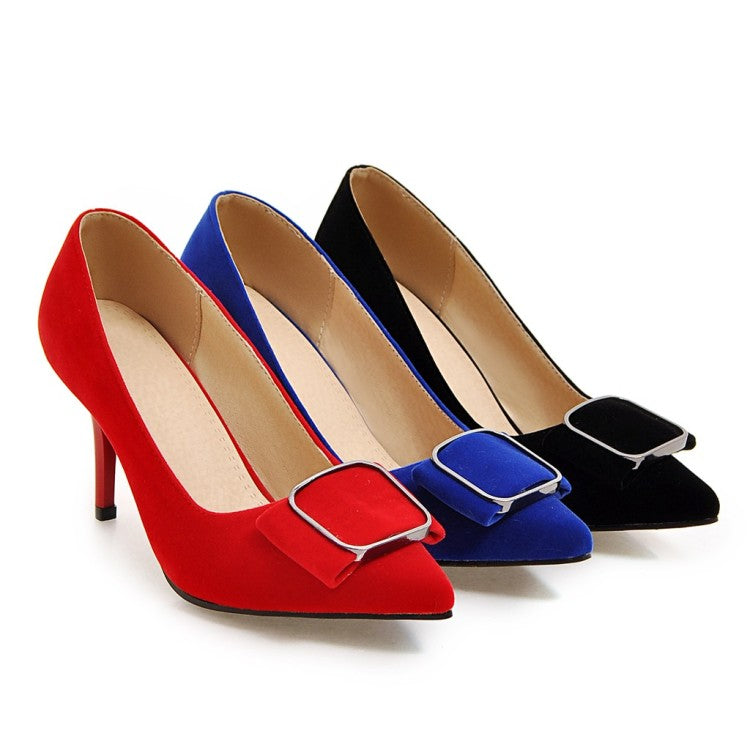 Women Pointed Toe Velvet High Heels Stiletto Pumps