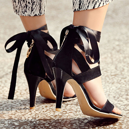 Women Tied Strap Stiletto Heels Sandals