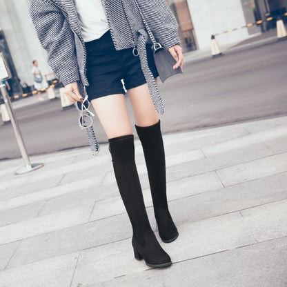 Women Suede High Heel Knee High Boots