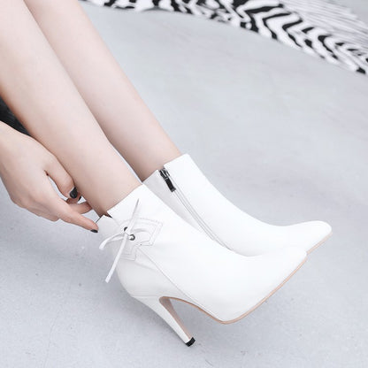 Women Knot High Heels Short Boots