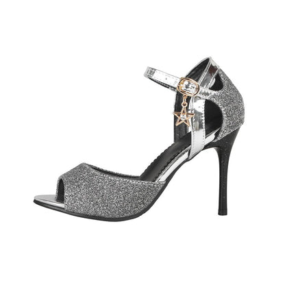 Women Peep Toe Glitter Stiletto Heels Sandals