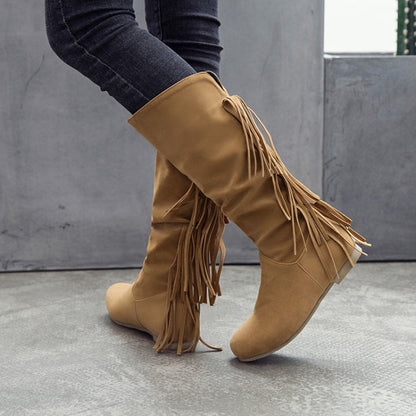 Tassel Mid Calf Boots for Women