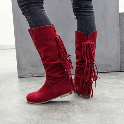 Tassel Mid Calf Boots for Women