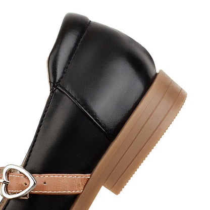 Women Buckle Belt Flats Mary Jane Shoes