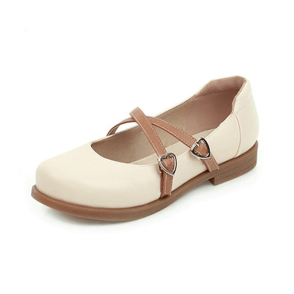 Women Buckle Belt Flats Mary Jane Shoes