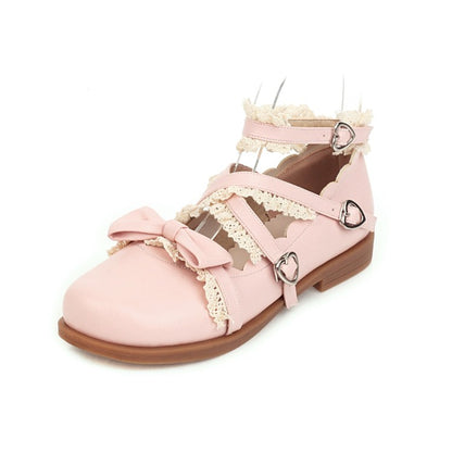 Women Bowtie Straps Flats Mary Jane Shoes