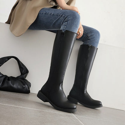 Women Low Heels Knee High Boots