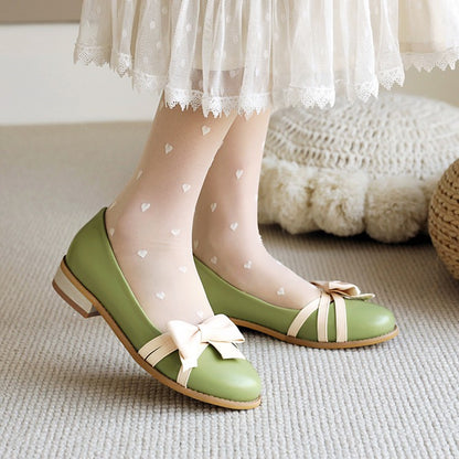 Women Bow Tie Flats Mary Jane Shoes