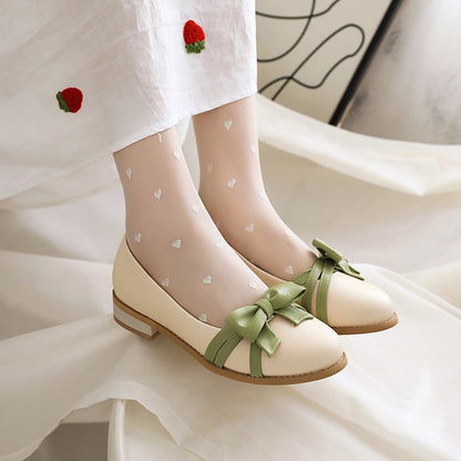 Women Bow Tie Flats Mary Jane Shoes