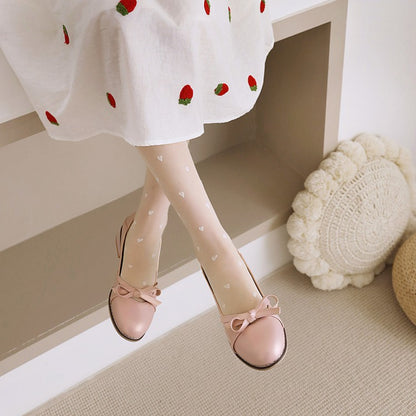 Women Knot Chunky Heels Pumps