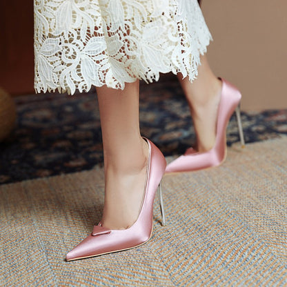 Women Pointed Toe High Heel Wedding Pumps