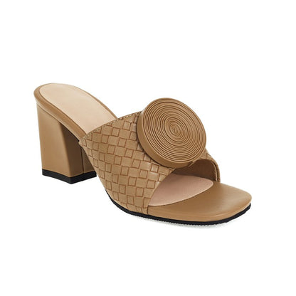 Women Woven Block Heel Sandals